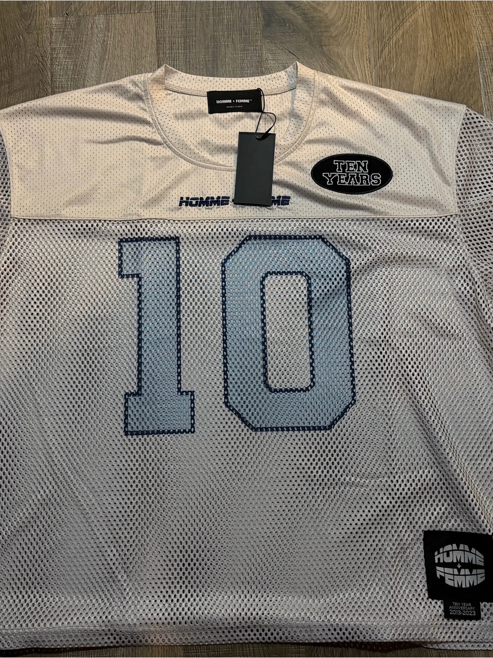 Homme+Femme White Mesh '10' Jersey - Ten Years Patch